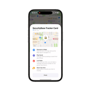 Find My app screen displaying SecurityBase Wallet Tracker Card tracking interface