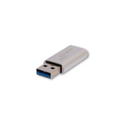 Close-up of USB-A Data Blocker Pro with blue USB 3.0 connector – aluminium casing