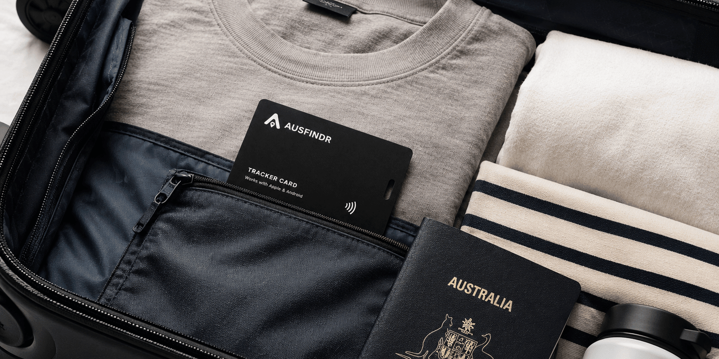Tracker Card in luggage