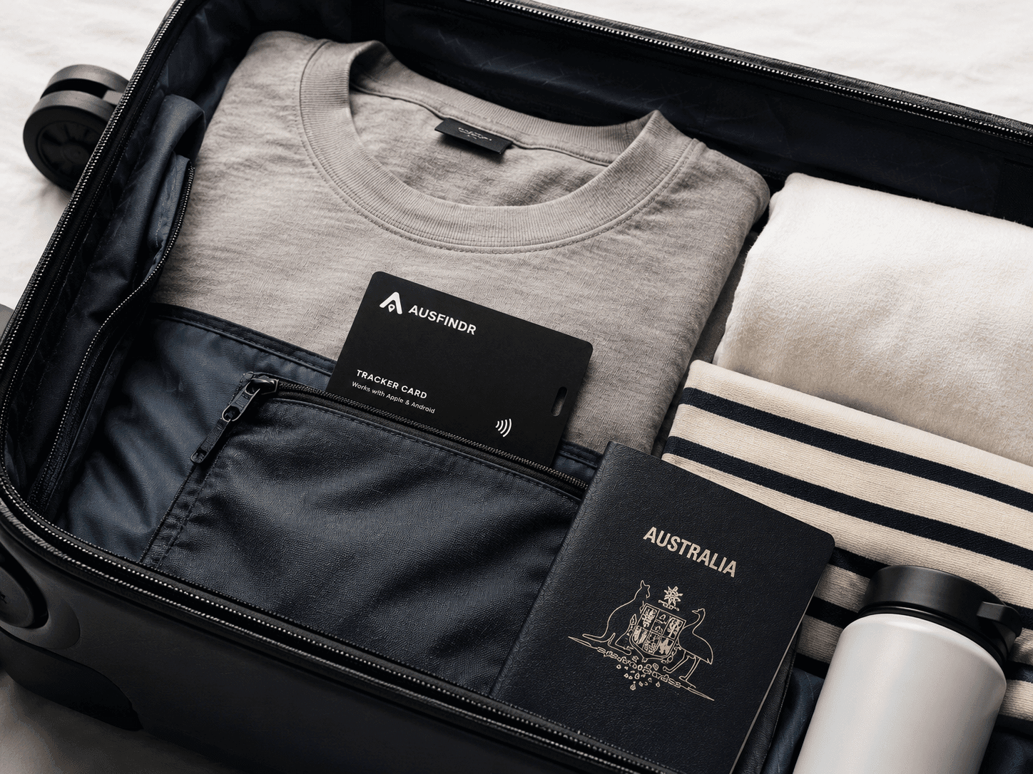 Tracker Card in luggage