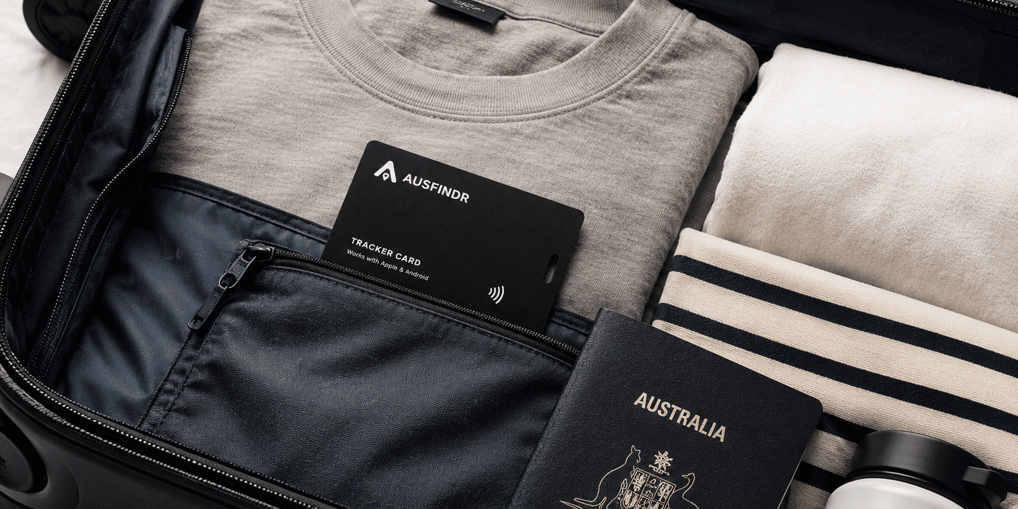 Tracker Card in luggage