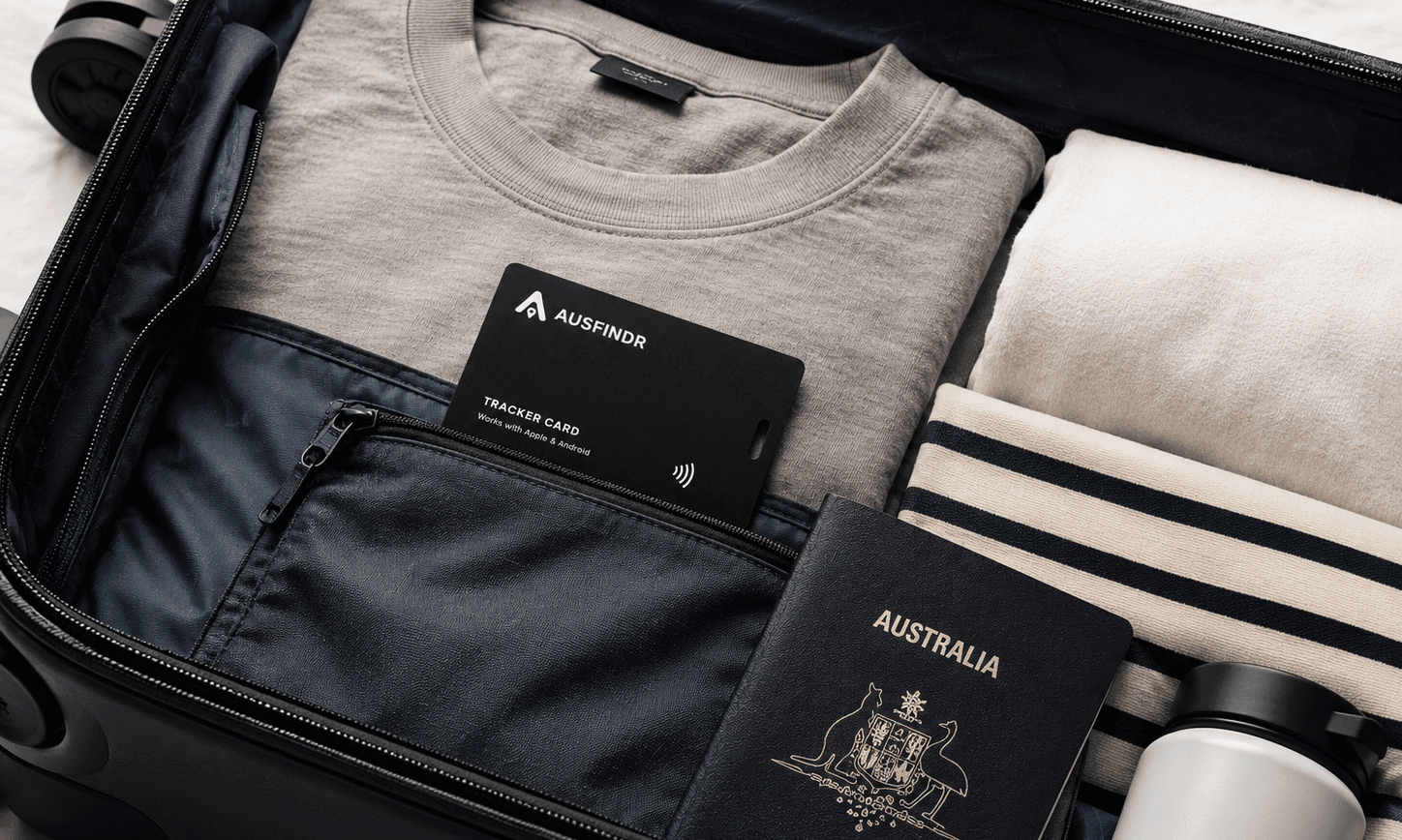 Tracker Card in luggage