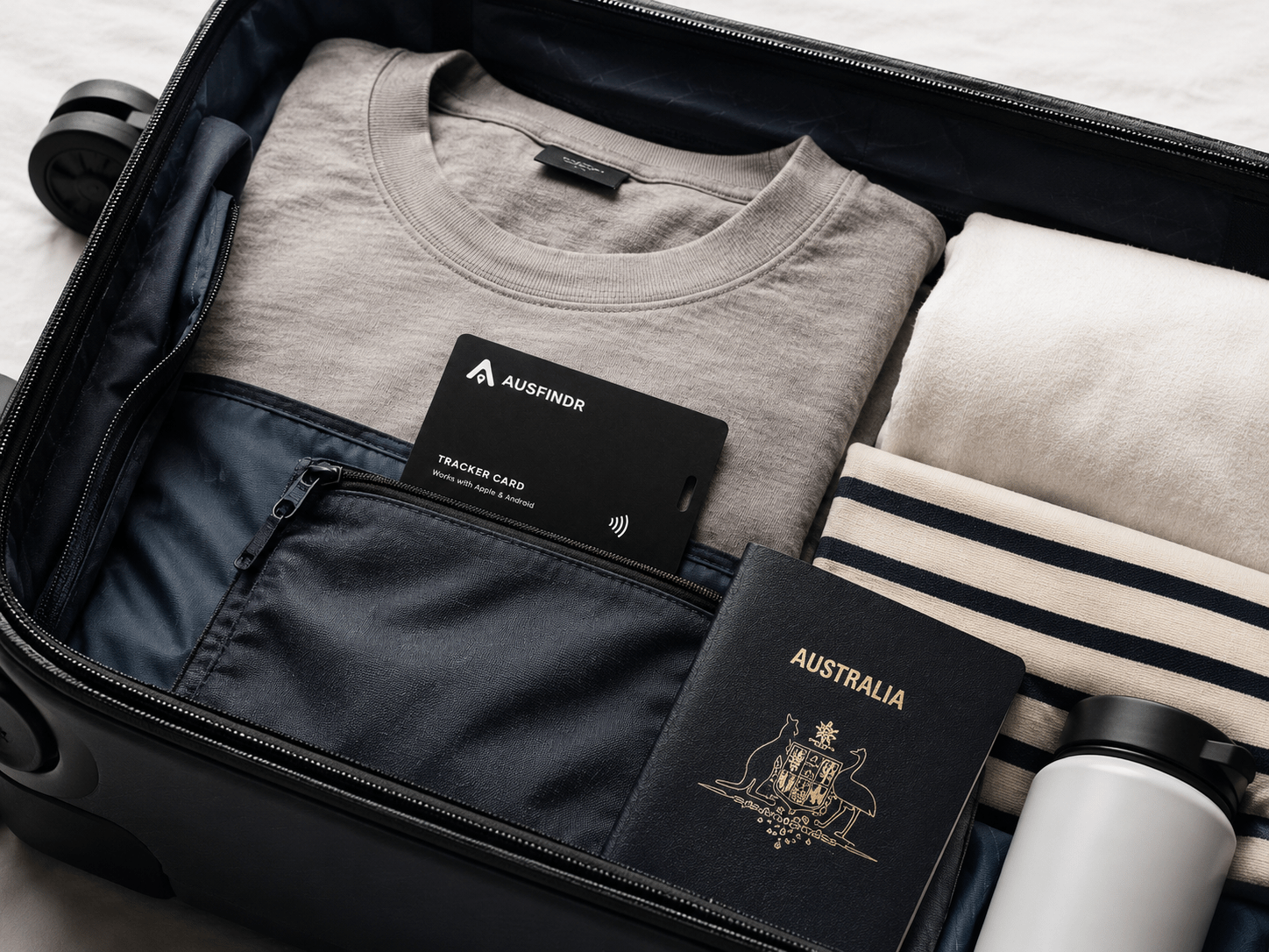 Tracker Card in luggage