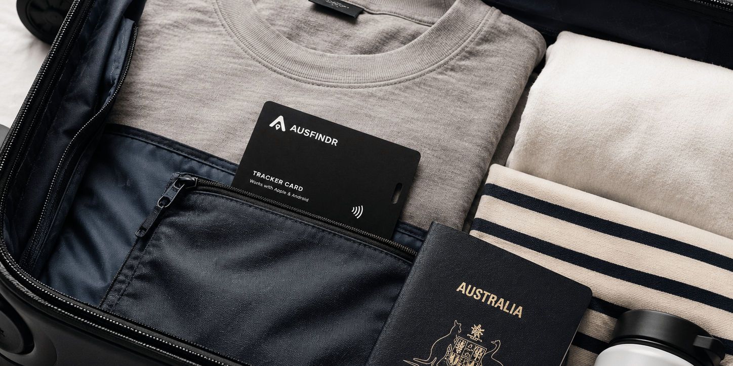 Tracker Card in luggage