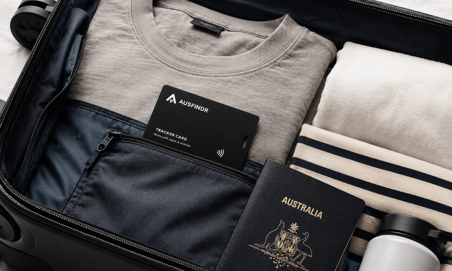 Tracker Card in luggage