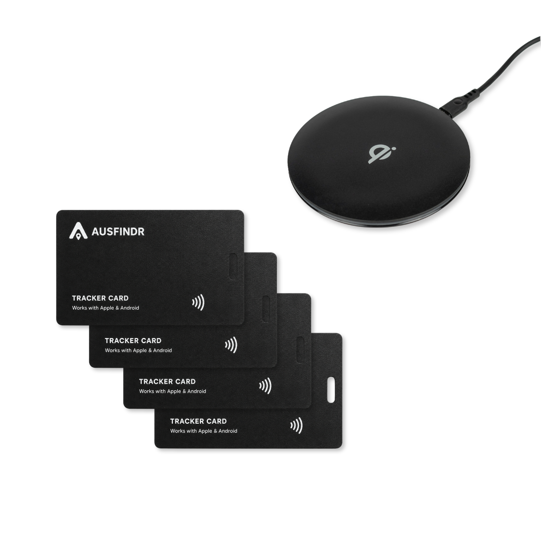 Tracker Card 4-Pack + Wireless Charger