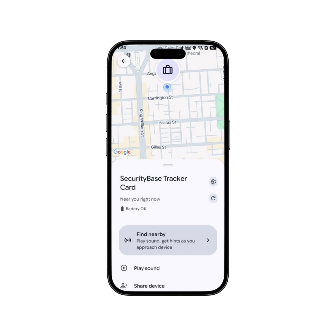 Android Tracker Card Interface