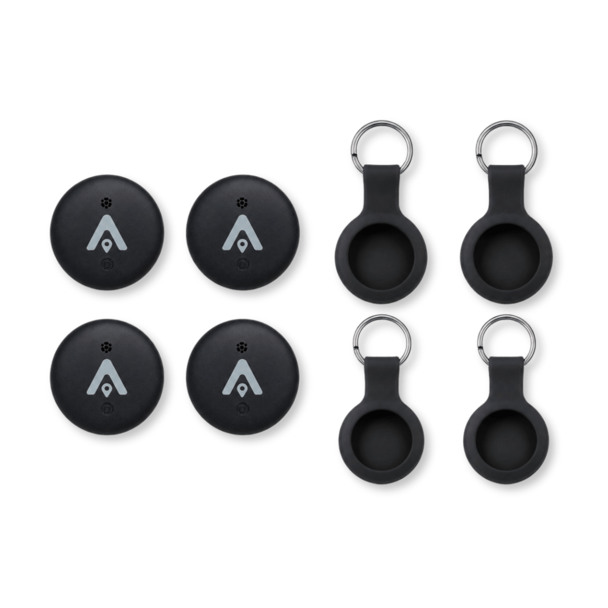 AusFindr Tag 4-pack + 4 keychain holders